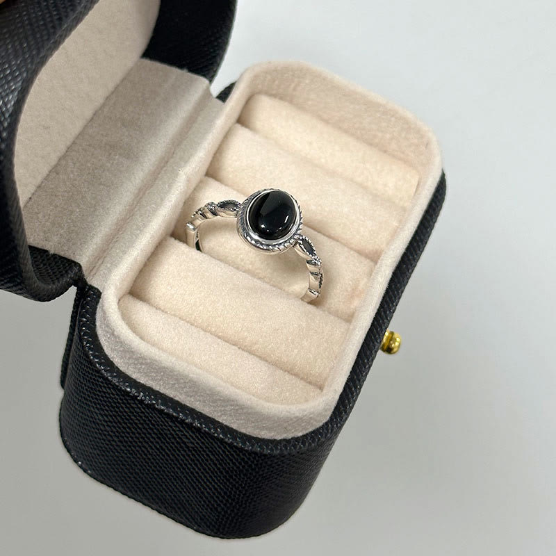 Buddha Stones 925 Sterling Silver Black Onyx Fortune Ring - image 9