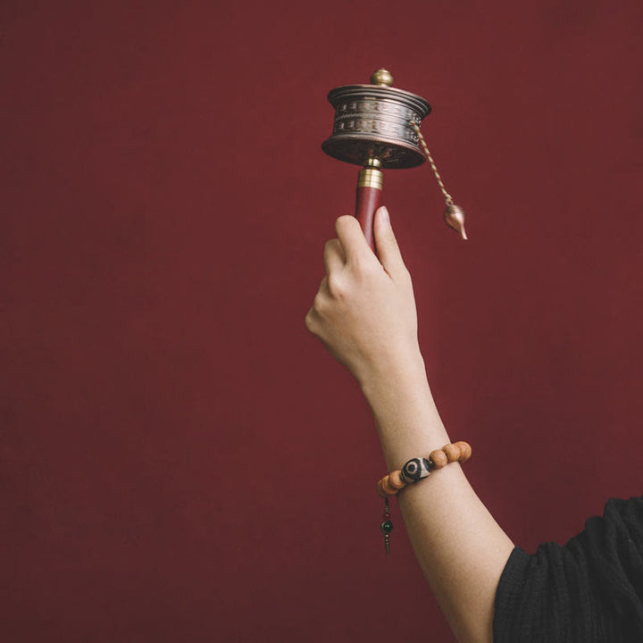 Buddha Stones Tibet Bodhi Seed Dzi Bead Peace Charm Wrist Mala Bracelet - image 5