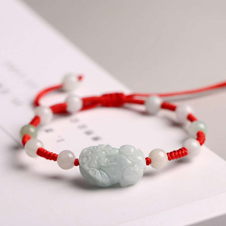 Buddha Stones Natural Jade PiXiu Luck Bracelet - image 2