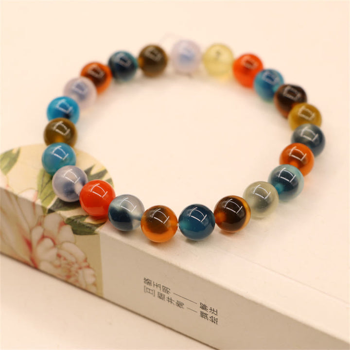 Buddha Stones Colorful Candy Agate Healing Strength Bead Bracelet - image 8