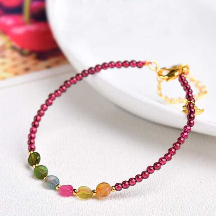 Garnet Tourmaline Butterfly Protection Bracelet Anklet - image 6