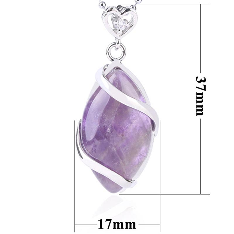 Buddha Stones Marquise Pattern Natural Crystal Stone Charm Necklace Pendant - image 29