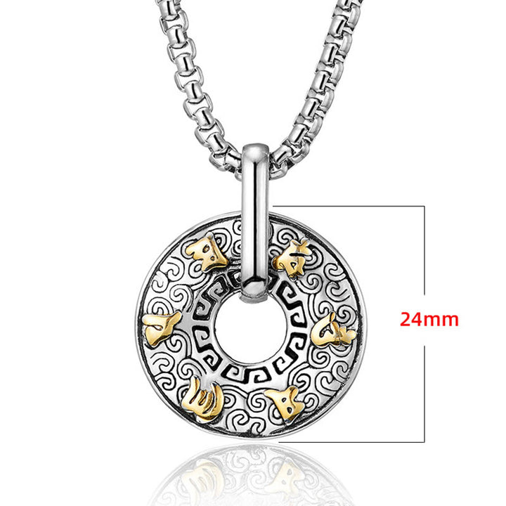 Buddha Stones Tibetan Om Mani Padme Hum Peace Buckle Creativity Necklace Pendant - image 7