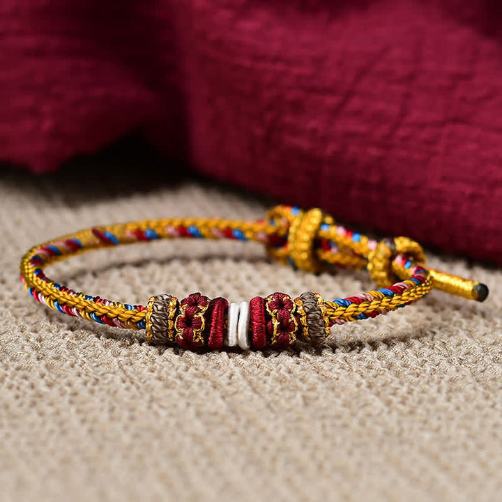 Buddha Stones Handmade Dunhuang Color Luck Braid String Bracelet - image 10