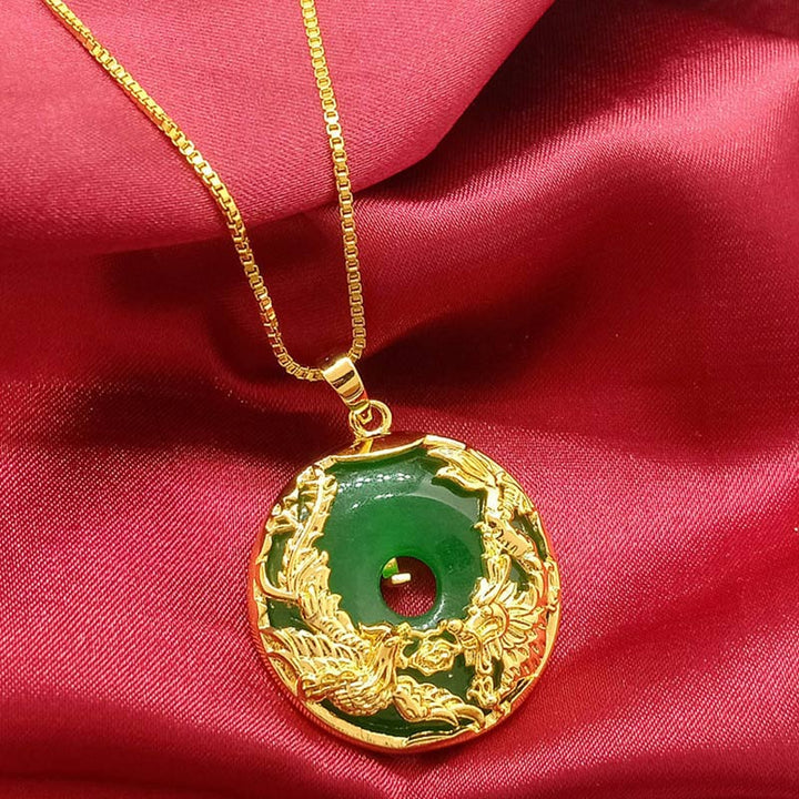 Buddha Stones Natural Jade Prosperity Necklace - image 5