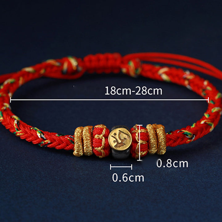 Buddha Stones Chinese Zodiac Natal Buddha Silver Luck Braided String Bracelet - image 9