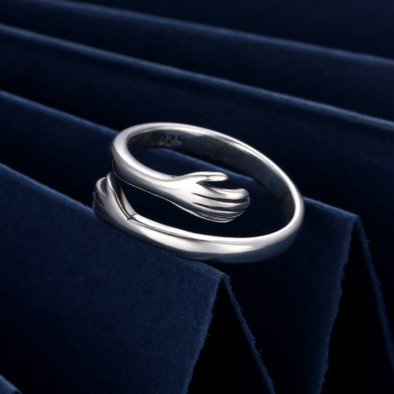 Buddha Stones 925 Sterling Silver Love Hug Thumb Ring - image 4