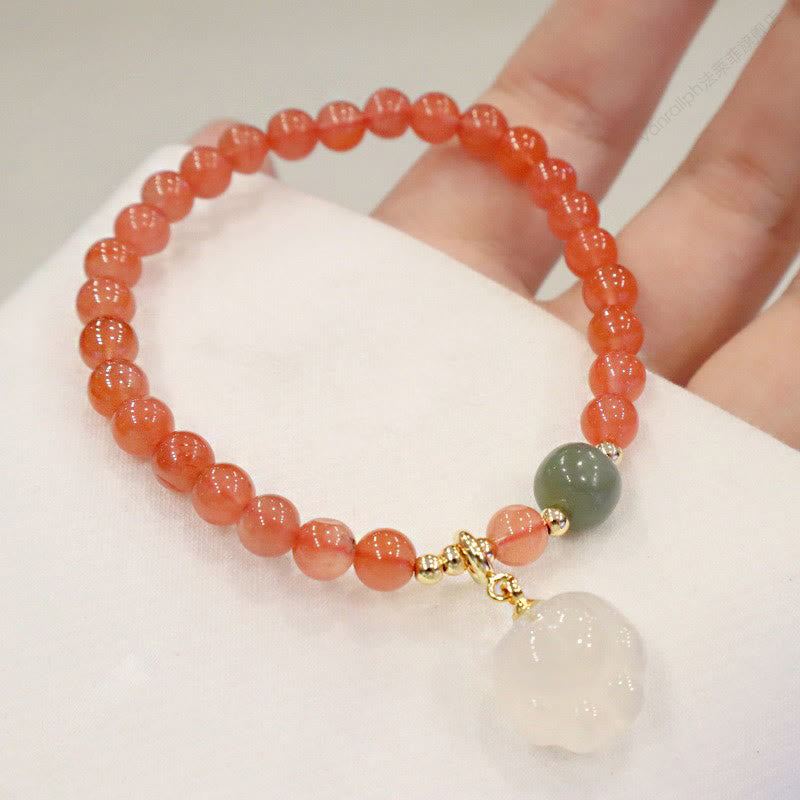 Buddha Stones Red Agate Chalcedony Cat Paw Jade Confidence Bracelet - Red Agate(Confidence♥Calm) - image 0