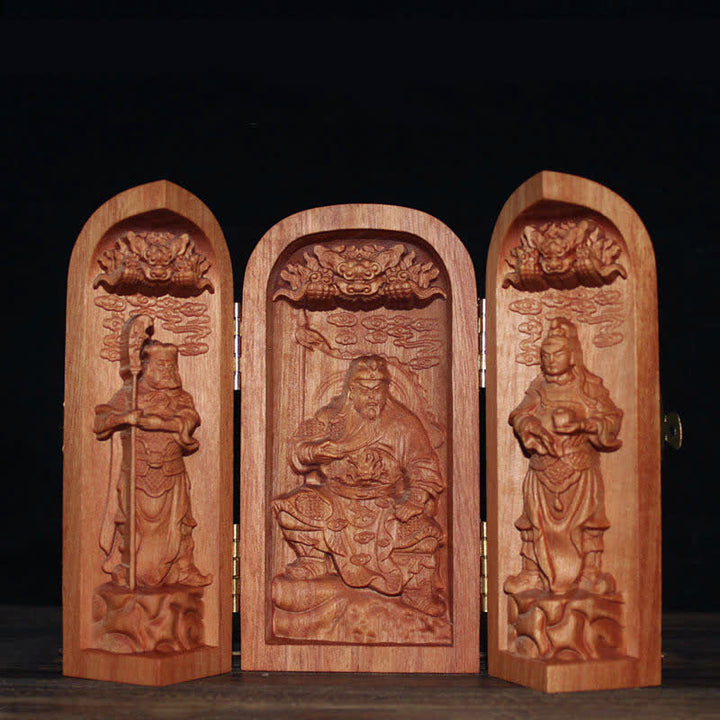 Avalokitesvara Kwan Yin Buddha Cherry Wood Compassion Home Decoration Altar - Lord Guan Gong - image 15