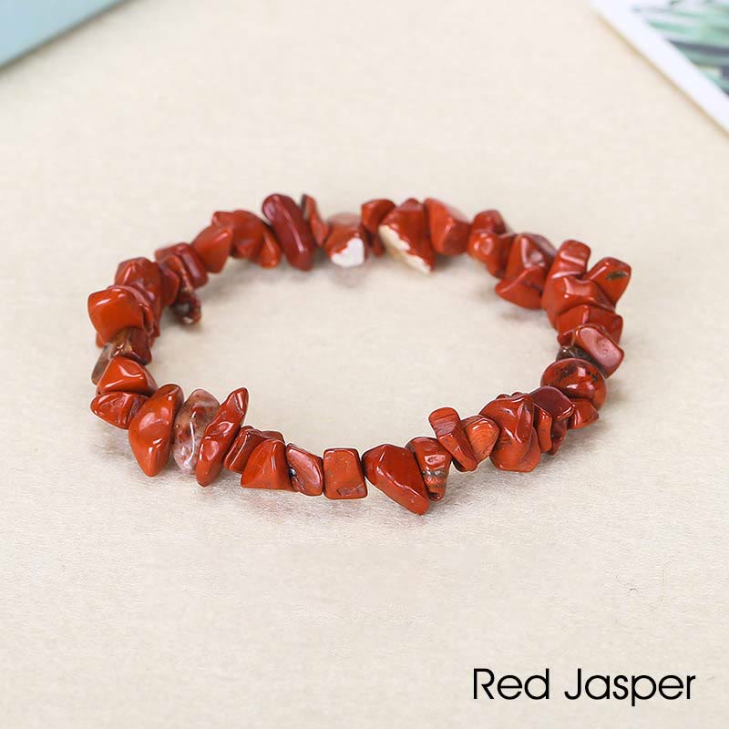 Natural Irregular Shape Crystal Stone Warmth Soothing Bracelet - Red Jasper - image 63
