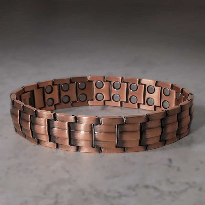 Vintage Magnetic Solid Copper Cuff Bracelet Bangle - image 1