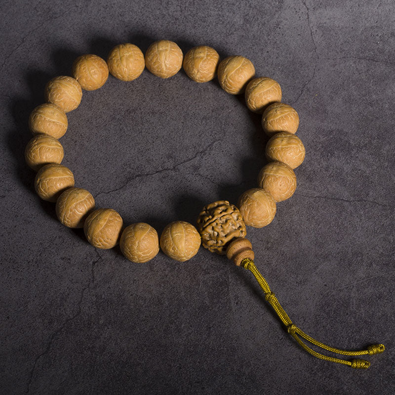 Buddha Stones Bodhi Seed Luck Auspiciousness Wrist Mala Tassel Pocket Mala - 15mm - 21 Beads - Charm String - image 0