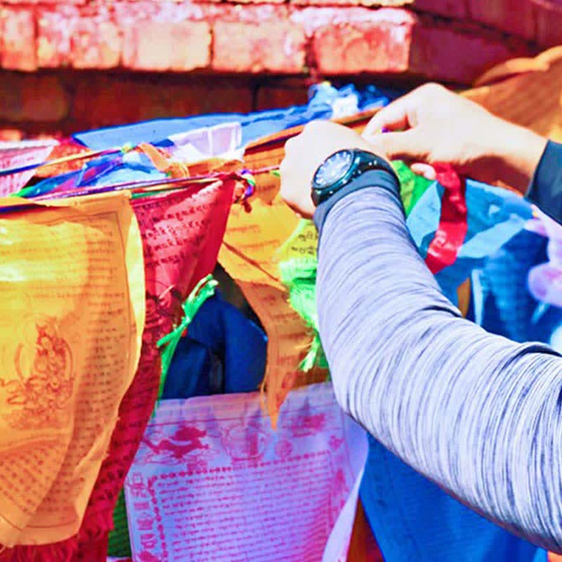 Buddha Stones Tibetan 5 Colors Windhorse Auspicious Outdoor 25 Pcs Prayer Flag - image 23