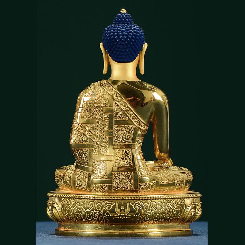 Buddha Stones Buddha Shakyamuni Figurine Enlightenment Copper Statue Home Offering Decoration - image 11