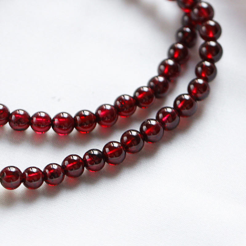 Buddha Stones 14K Gold Plated Natural Garnet Strawberry Quartz Stability Double Wrap Bracelet - image 9