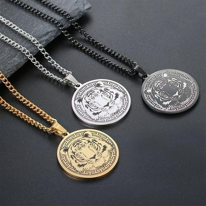 Buddha Stones Animal Titanium Steel Chain Necklace Protection Pendant - image 5
