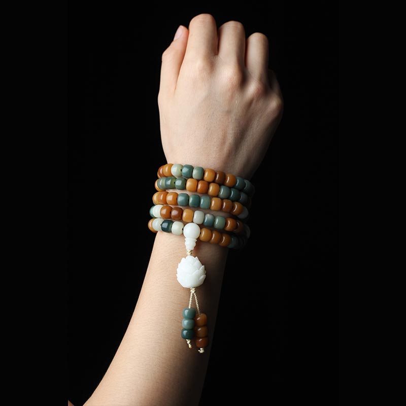 Buddha Stones Bodhi Lotus Mala Harmony Necklace Bracelet - image 3
