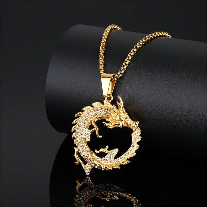 Buddha Stones Chinese Zodiac Dragon Pattern Success Necklace Pendant - image 1