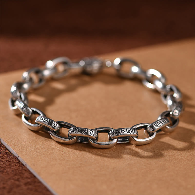 Buddha Stones Om Mani Padme Hum Double Dorje Copper Engraved Wisdom Bracelet - image 1