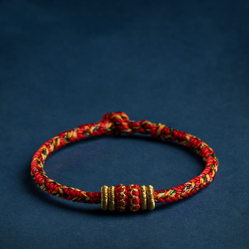 Buddha Stones Tibet Handmade Chinese Zodiac Natal Buddha Luck Strength Braided String Bracelet - image 0