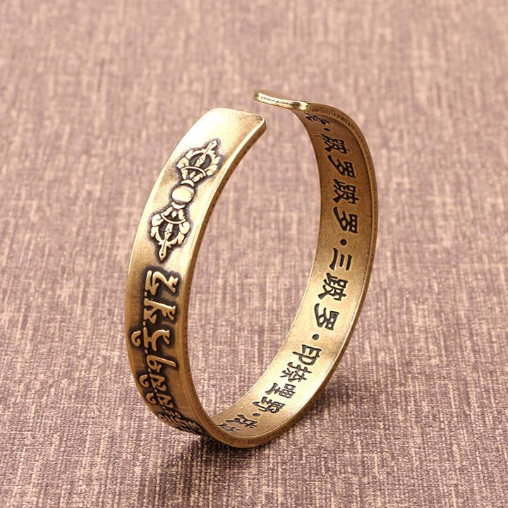 Buddha Stones Tibetan Mahāpratisarā Mantra Sanskrit Copper Brass Healing Bracelet Bangle - image 3