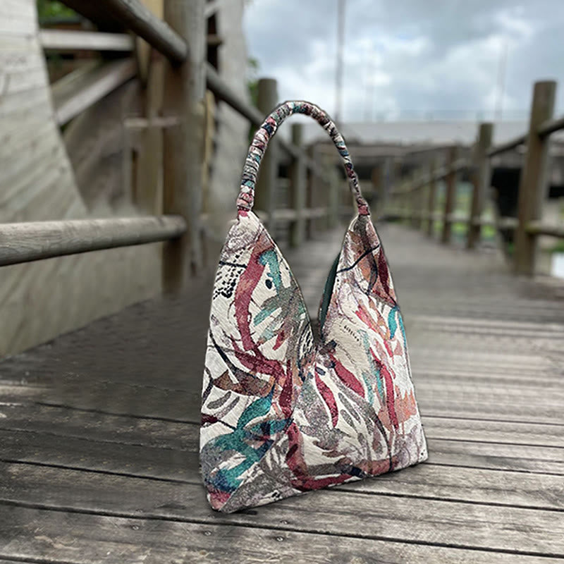 Buddha Stones Handmade Embroidery Pattern Canvas Shoulder Bag Tote Bag Set - image 9