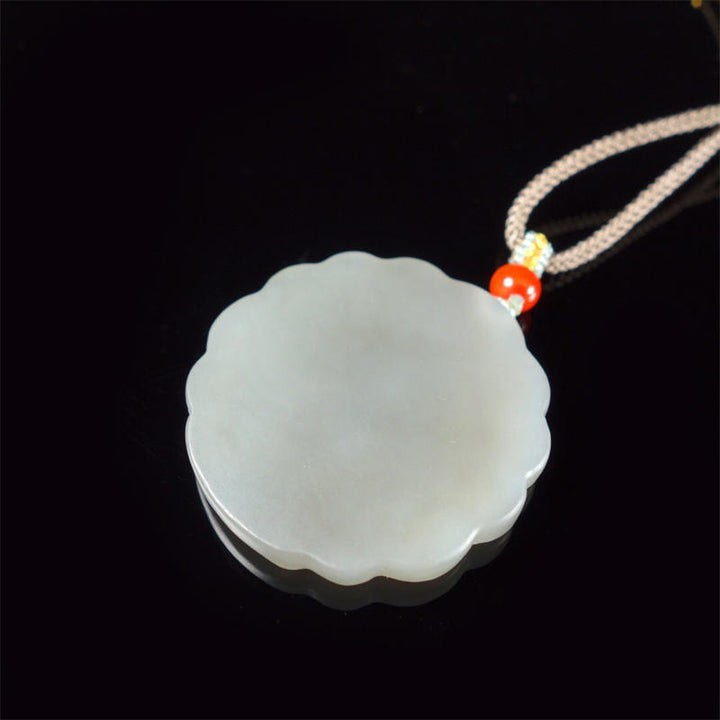 White Jade Peacock Protection Blessing Necklace Pendant - image 5