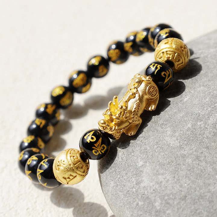 Buddha Stones FengShui PiXiu Obsidian Wealth Bracelet - image 5