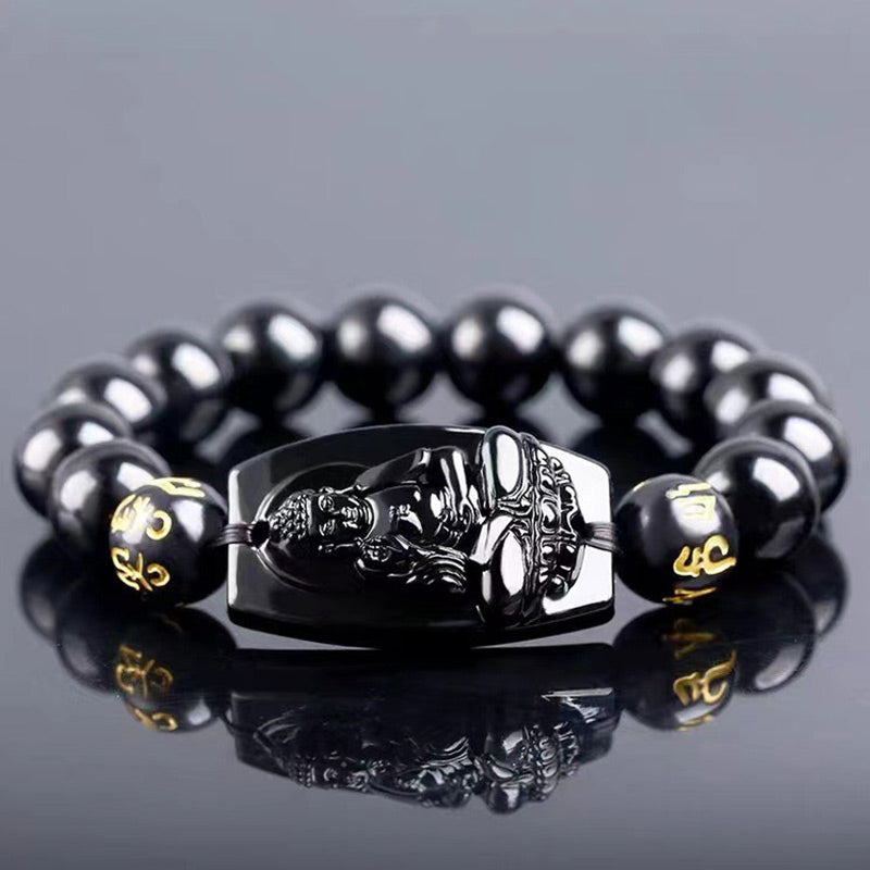 Buddha Stones Chinese Zodiac Obsidian Protection Bracelet - image 8