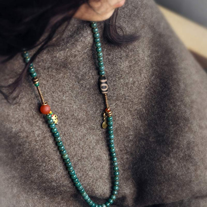 Buddha Stones 108 Mala Beads Bodhi Seed Dzi Bead Wisdom Bracelet - image 5