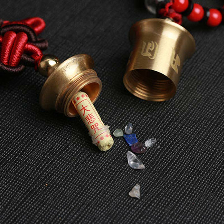 Buddha Stones Tibet Om Mani Padme Hum Prayer Wheel Nine Palace Eight Trigrams Copper Car Hanging Decoration - image 9