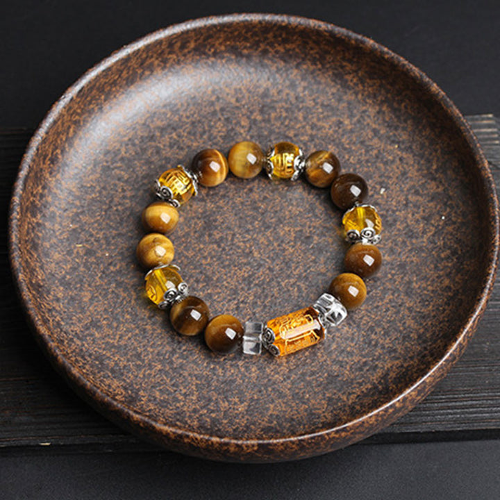 Buddha Stones Tiger Eye Bead Fortune Prosperity Bracelet - image 1