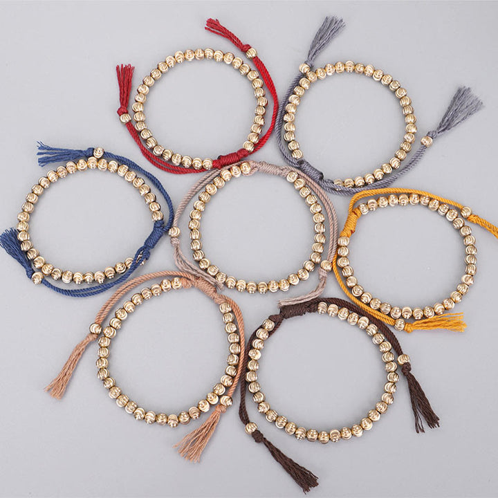 Buddha Stones Tibetan Handmade Copper Bead Luck String Bracelet - image 13