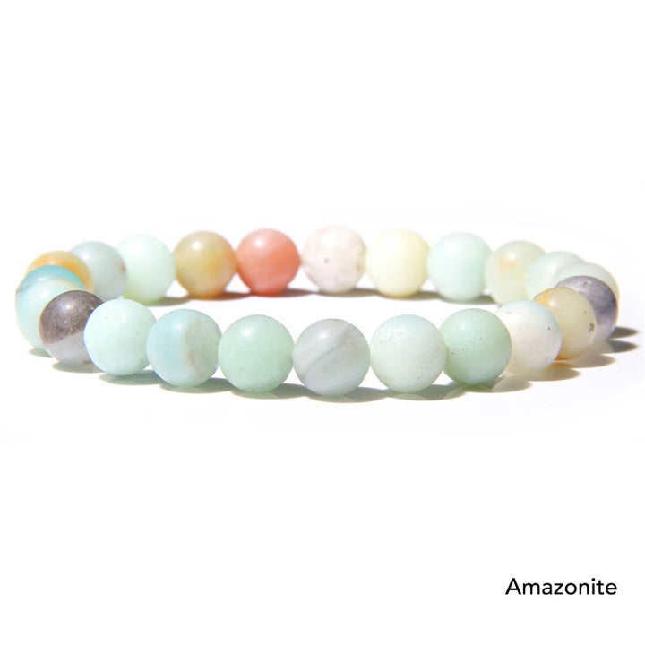 Natural Agate Stone Crystal Balance Beaded Bracelet - Amazonite - image 14