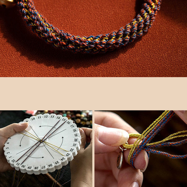 Buddha Stones 925 Sterling Silver Chinese Zodiac Natal Buddha Om Mani Padme Hum Luck Bell Braided String Bracelet - image 8