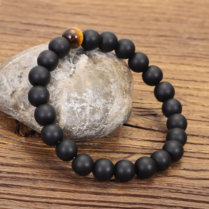 Buddha Stones 108 Mala Beads Frosted Stone Tiger Eye Balance Bracelet Necklace Pendant - image 2