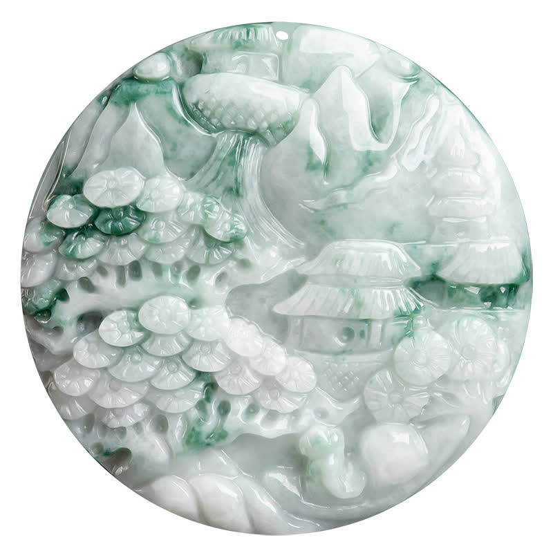 Buddha Stones Mountain Landscape Jade Abundance String Necklace - image 12