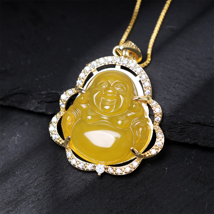 Buddha Stones Good Luck Laughing Buddha Necklace - image 17