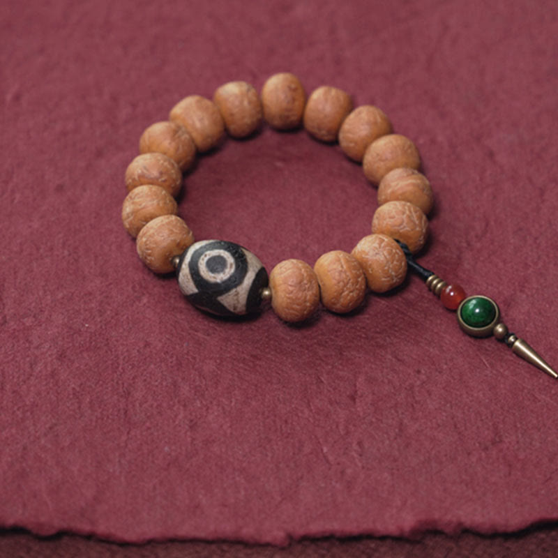 Buddha Stones Tibet Bodhi Seed Dzi Bead Peace Charm Wrist Mala Bracelet - image 8
