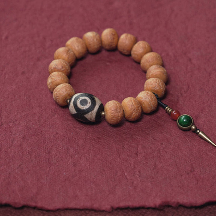 Buddha Stones Tibet Bodhi Seed Dzi Bead Peace Charm Wrist Mala Bracelet - image 8