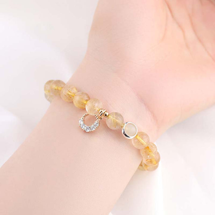Citrine Luck Protection Moon Charm Bracelet - image 4