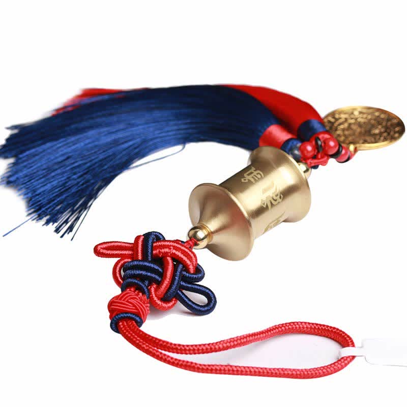 Buddha Stones Tibet Om Mani Padme Hum Prayer Wheel Nine Palace Eight Trigrams Copper Car Hanging Decoration - image 15