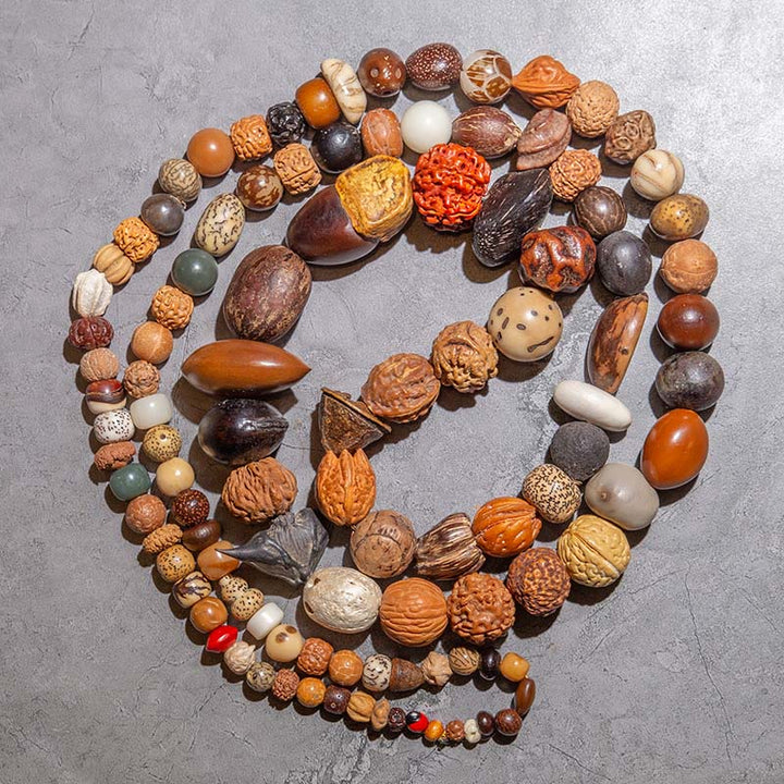 Buddha Stones 108 Mala Beads Bodhi Seed Luck Wealth Bracelet Wrist Mala - 108 Mala Beads - image 0