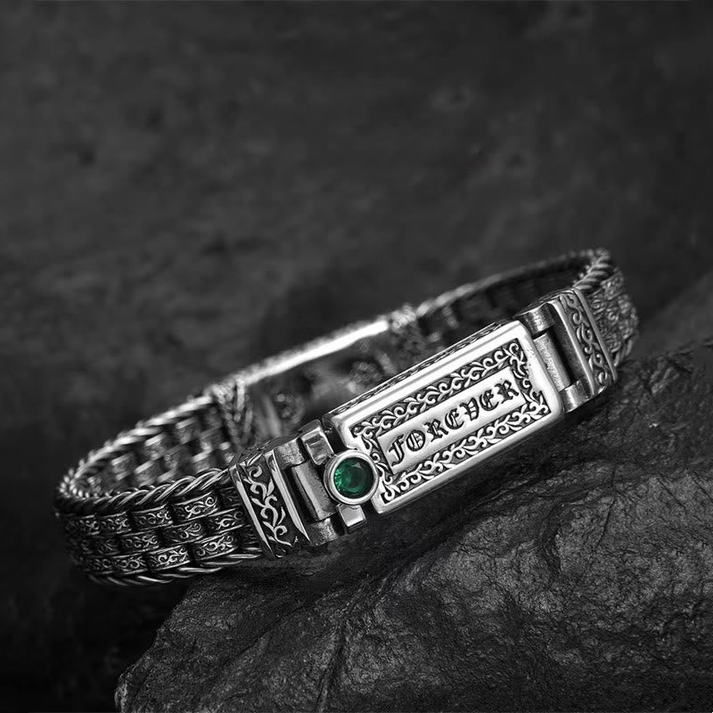 Buddha Stones Tibetan Om Mani Padme Hum Tang Dynasty Flower Design Copper Peace Chain Bracelet - image 1