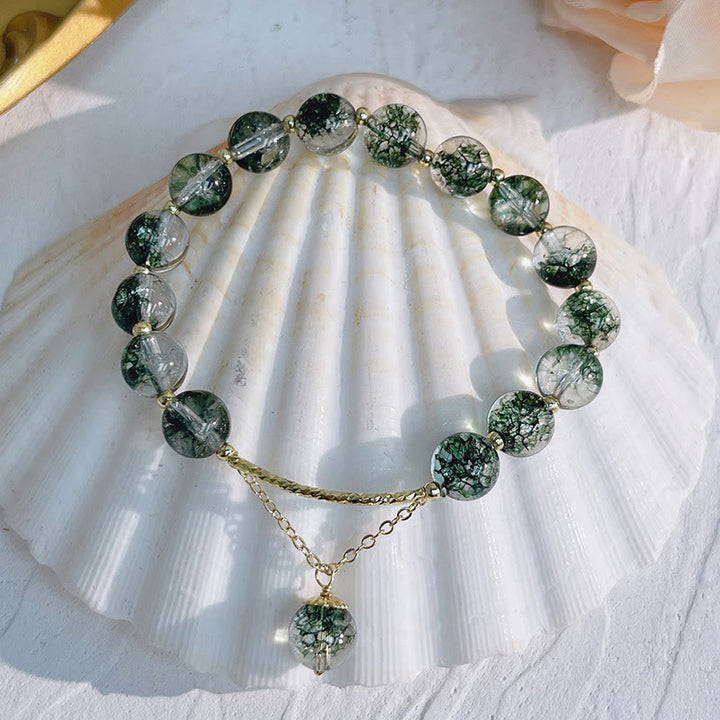 Buddha Stones Green Phantom Crystal Confidence Charm Bracelet - image 1