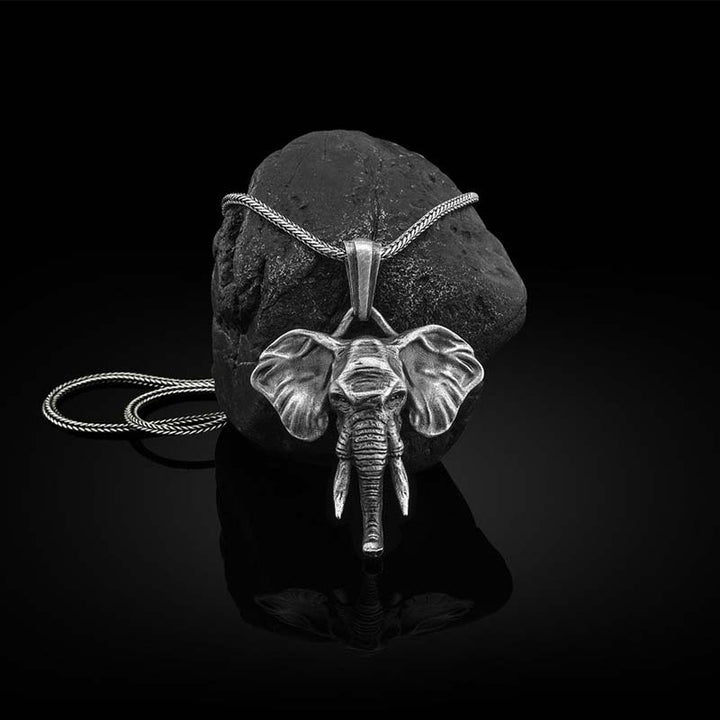 Elephant Pewter Titanium Steel Strength Necklace Pendant - image 6