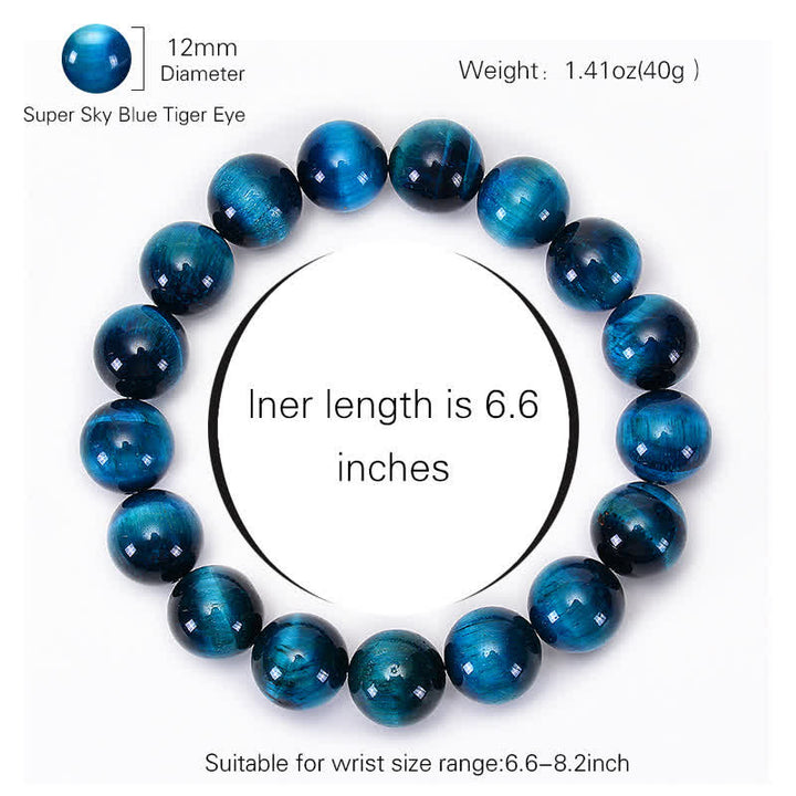 Buddha Stones Blue Tiger Eye Protection Bracelet - image 18