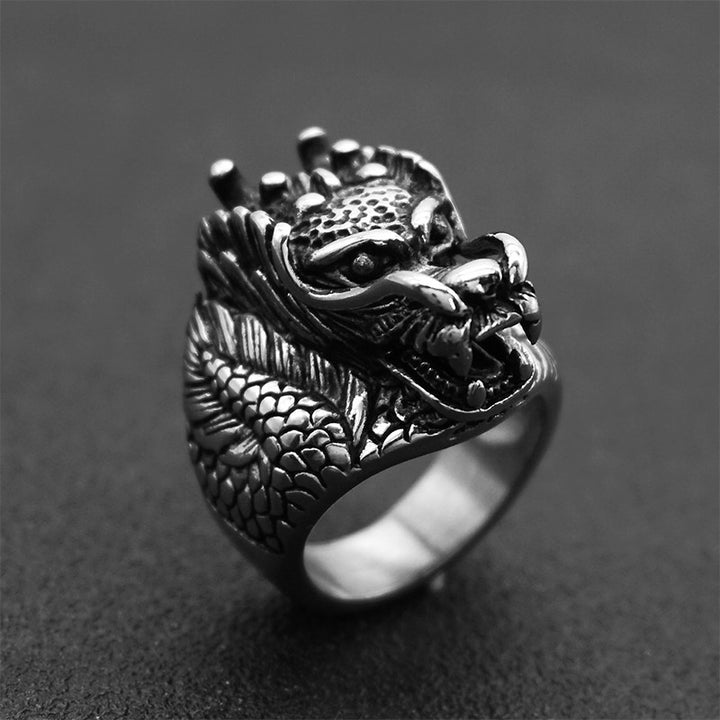 Dragon Balance Titanium Steel Ring - Dragon Ring - US12 - image 0