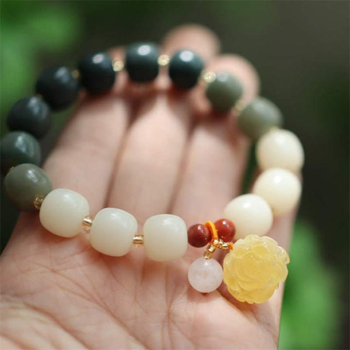 Buddha Stones Gradient Bodhi Seed Amber Lotus Peace Bracelet - image 5