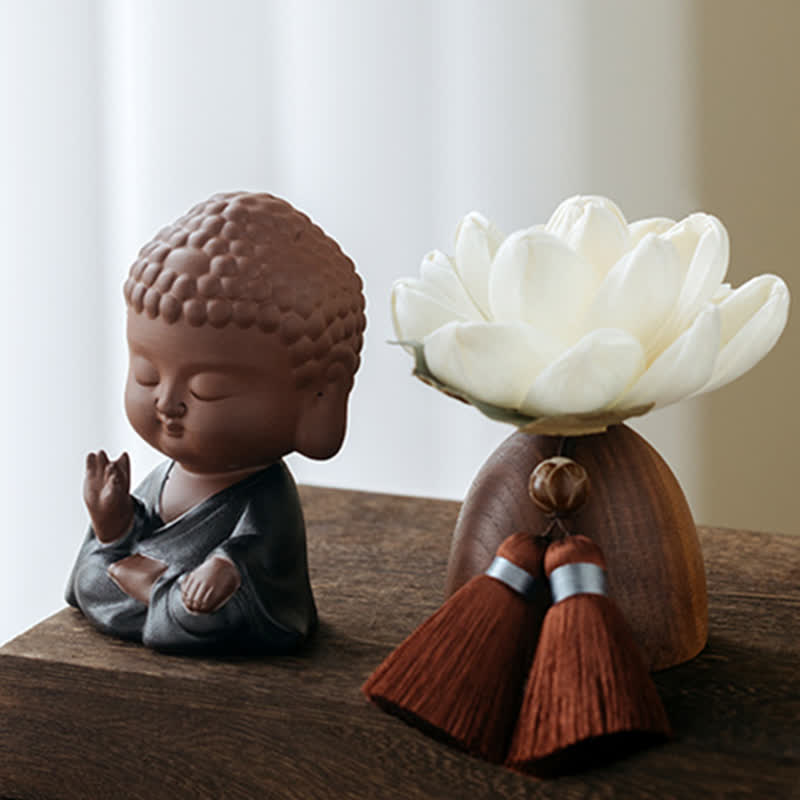 Black Peach Wood Buddha Flower Calm Cure Decorations - image 6